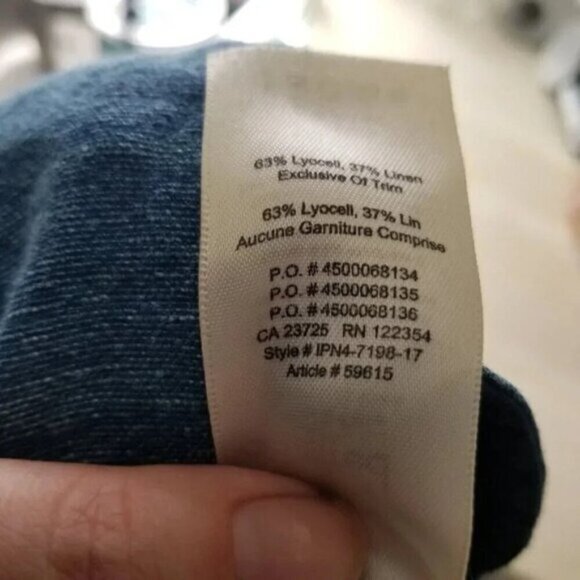 Aritzia Wilfred Gabrielle Chambray Denim Lyocell Linen Midi Skirt Side Slits XXS - Picture 5 of 12